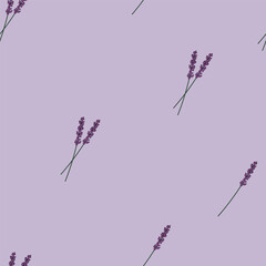 Vector purple lavender seamless pattern background. Perfect for fabric, scrapbooking, and wallpaper projects. 