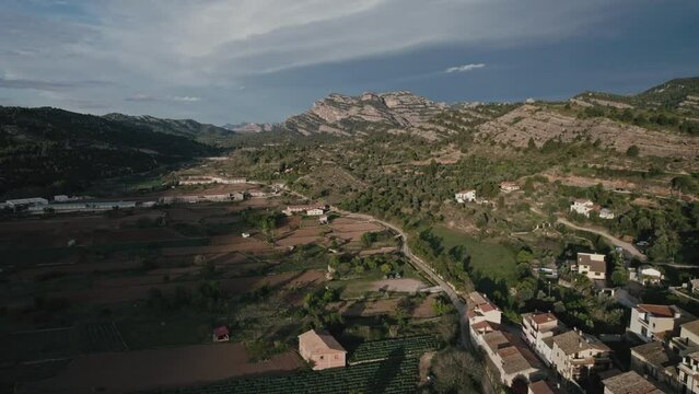 Aerial view of mountain range, Beceite, Teruel, Matarranya comarca, Spain.