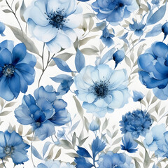 Obraz premium Watercolor floral seamless patterns 4k resolution