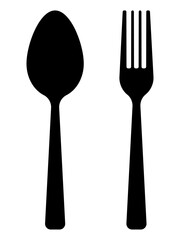 Vector illustration of a fork and spoon. Cutlery 
