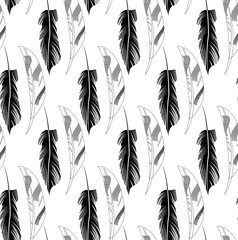 Beautiful Feather pattern seamless design background
