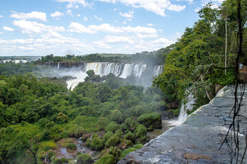 The Iguazu Falls among the worlds largest waterfall systems impress visitors with their sheer size and thunderous beauty