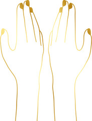 Obraz premium Isolated of Gold Hand Nail Line Illustration