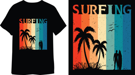 surfing  t shirt design  