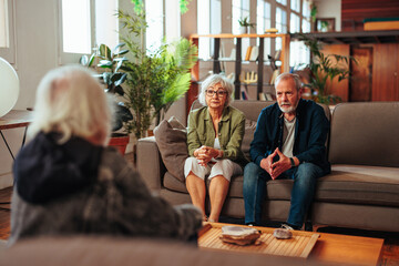 Senior couple in therapist office