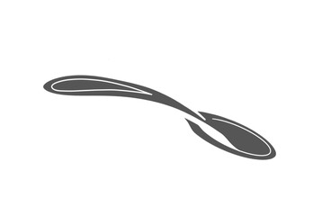gray spoon vector with white background