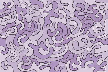 Seamless pattern of abstract shapes in purple colors. Vector illustration.