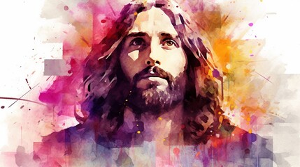 Jesus Chriest Illustration, Generative Ai