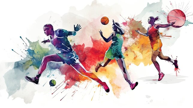 an illustration that communicates sports - made with Generative AI tools