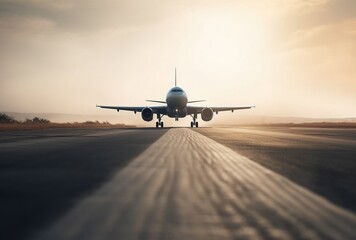 Naklejka premium airplane at the airport -ai