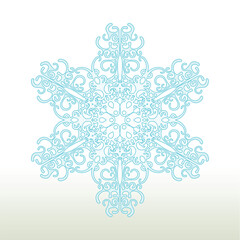 Decorative Snowflake Ornament . Vector illustration.
