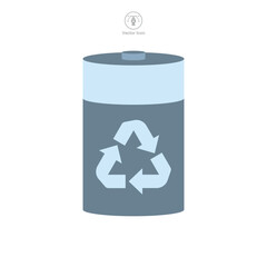 Battery Recycling Icon. Battery image and recycling symbol template for graphic and web design collection logo vector illustration