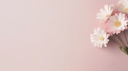 Flower Border with Typo Space on Empty Background