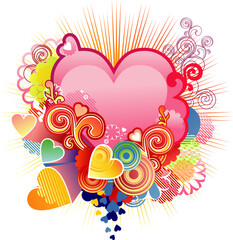 Love heart / valentine's or wedding /  vector illustration  The layers are included
