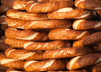 Simit is the traditional popular pastry of Turkey. It is one of the indispensable street flavors of breakfasts and snacks. It is more preferable to be crispy.