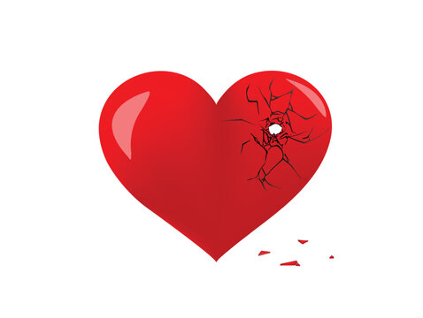 Vector illustration of broken heart