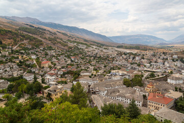 Fototapeta na wymiar View of Old Town Gjirokaster, Albania