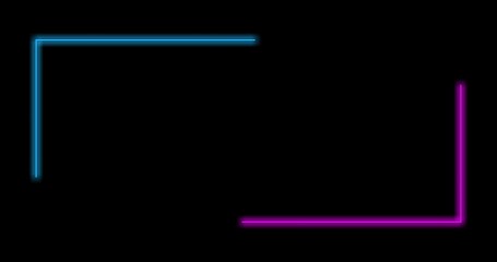 frame with two tone neon color motion graphic on isolated black background