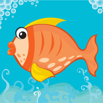Vector Illustration of a gold fish