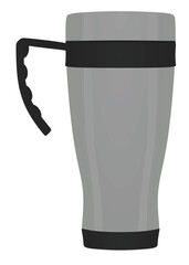 Metallic thermal mug. vector illustration