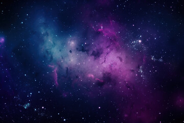 Blue and Purple Galaxy Background Created with Generative AI Technology
