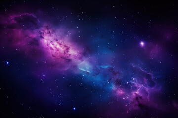 Obraz na płótnie Canvas Blue and Purple Galaxy Background Created with Generative AI Technology
