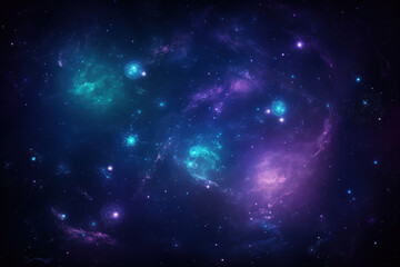 Blue and Purple Galaxy Background Created with Generative AI Technology