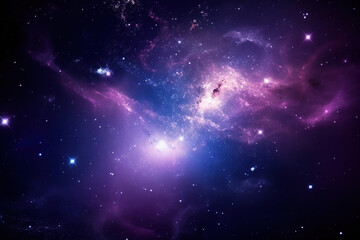 Obraz na płótnie Canvas Blue and Purple Galaxy Background Created with Generative AI Technology