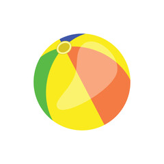 Obraz premium Colored striped ball vector drawing. White background. 