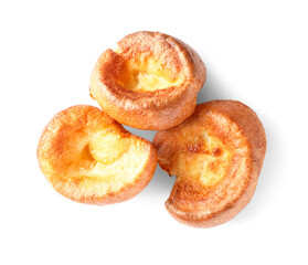 Tasty Yorkshire pudding isolated on white background