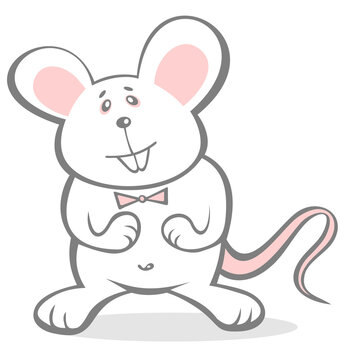 Ornate cheerful mousy isolated on a white background.