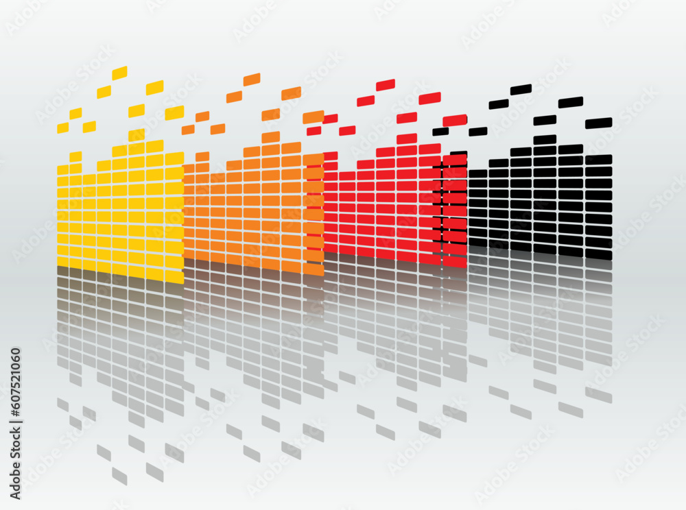 Poster vector equalizer bars with reflection