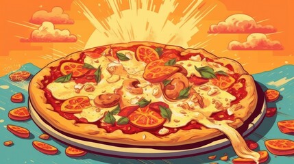 An illustration of hot pizza. (Illustration, Generative AI)