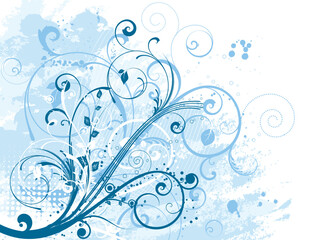 Abstract floral design on grunge background