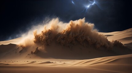 Dramática tormenta de arena en el desierto