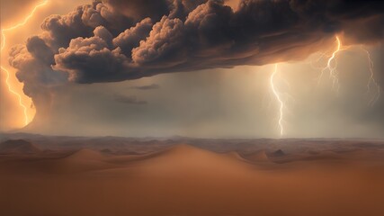 Dramática tormenta de arena en el desierto