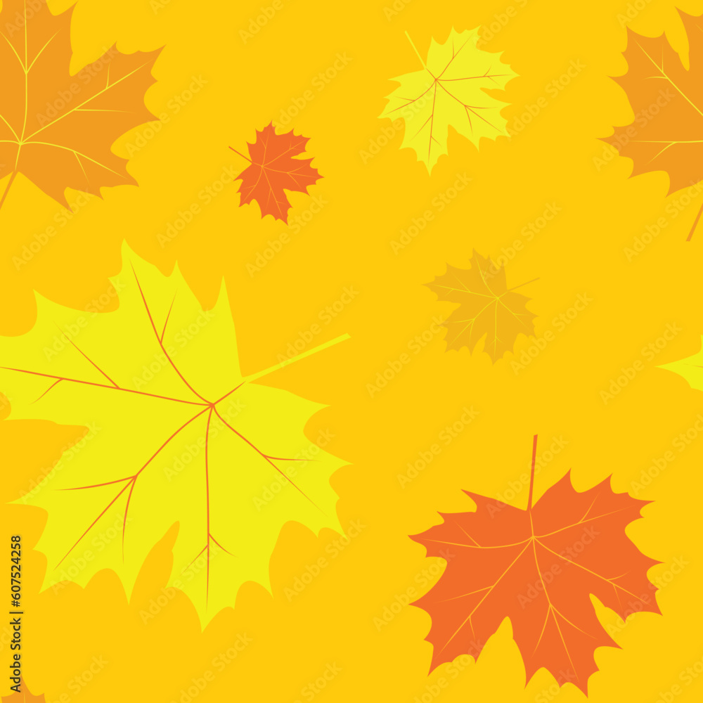 Poster seamless pattern with autumn leafs