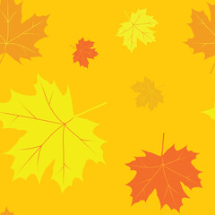 Fototapeta na wymiar Seamless pattern with autumn leafs