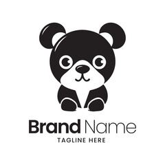 Panda logo design template. Cute panda vector icon.