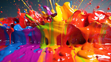 Fototapeta na wymiar Abstract colorful paint splash 4k wallpaper. AI