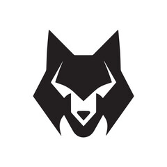 wolf head logo, wolf icon, wolf illustration design, wolf minimal logo design