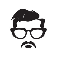 person with mustache, mascot logo, man logo design, barber logo design,