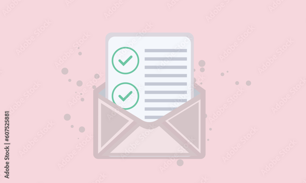 Aufkleber mail envelope icon with task management todo checklist in hand holding. minimal email letter with le