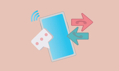 phone icon and bubble Talking. Talk with service support hotline vector icon.