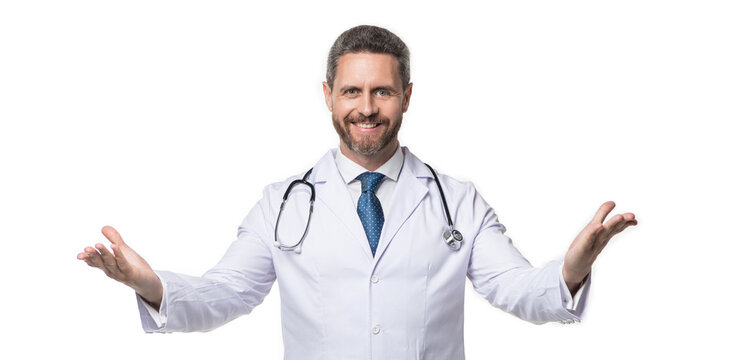 cardiologist welcoming on background. photo of cardiologist man doctor.