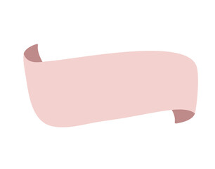 Beige ribbon banner icon, Web design element. Hand drawn vector illustration. Place for your text for business, greeting card and holidays copy space