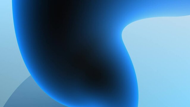 Abstract blue 3d curved shape pattern loop rotation background.