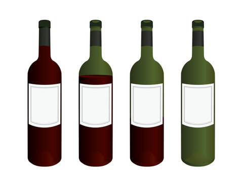 Collection of wine bottles with blank labels