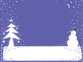 Fototapeta na wymiar blue Christmas background with snow