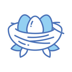 Birds nest vector design in editable style, isolated on white background